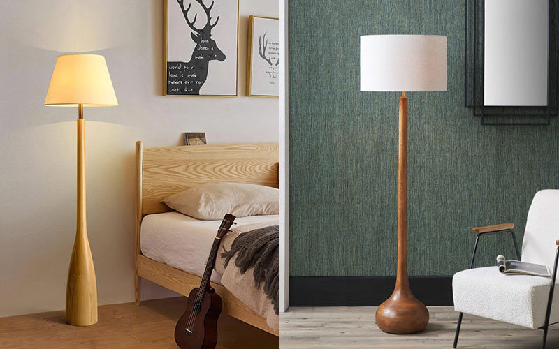Bedroom Wooden Base Floor Lamp For Natural Comfort