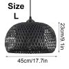 Black Bamboo Basket Pendant Light Size L