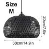 Black Bamboo Basket Pendant Light Size M