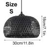 Black Bamboo Basket Pendant Light Size S