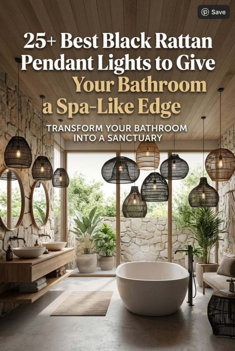 Black Rattan Pendant Lights To Give Your Bathroom A Spa-like Edge