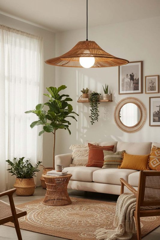 Boho Loft Rattan Pendant Light - Free-spirited & Cozy