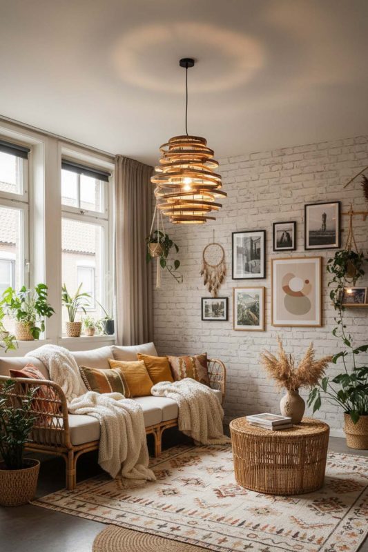Boho Rattan Beehive Pendant Light - Relaxed & Stylish
