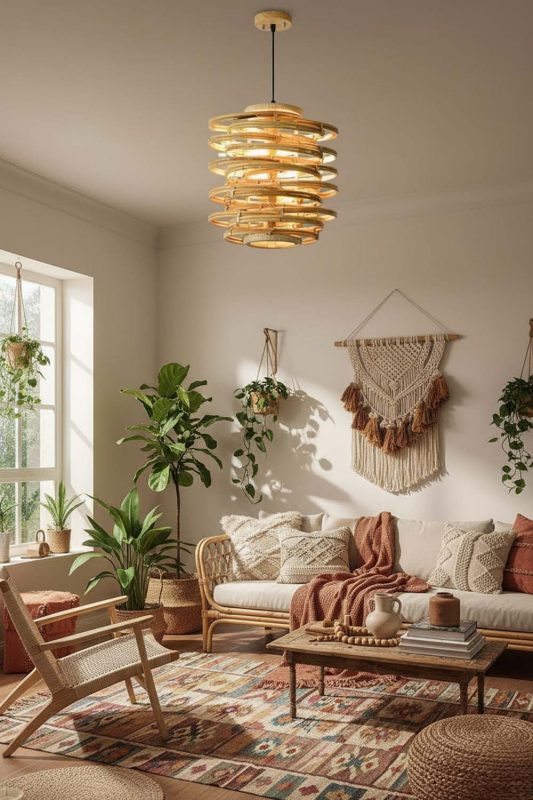 Boho Rattan Beehive Pendant Light - Vibrant & Creative