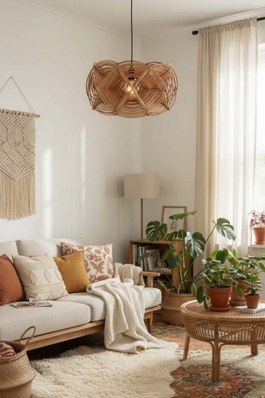 Boho Rattan Linear Pendant Light - Artistic & Unique