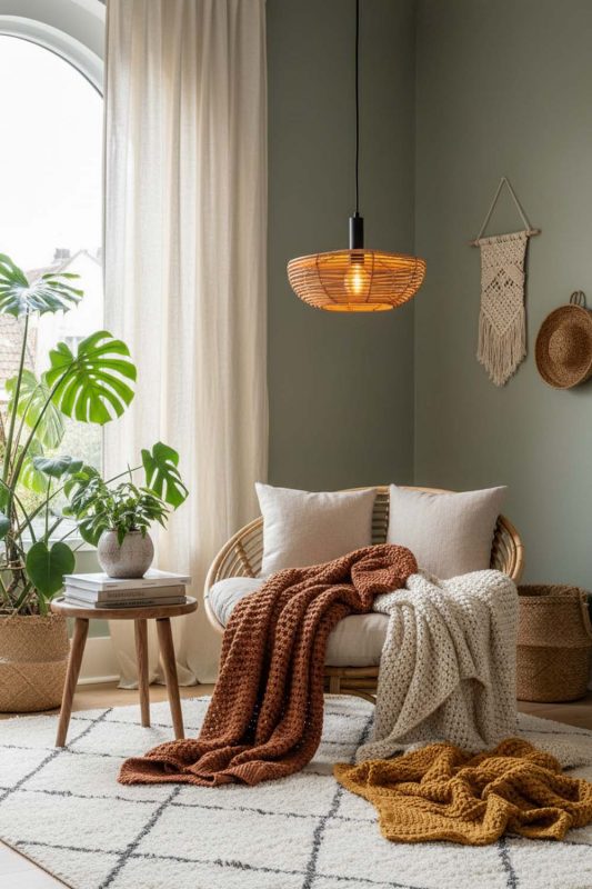 Boho Retro Rattan Pendant Light - Relaxed & Stylish