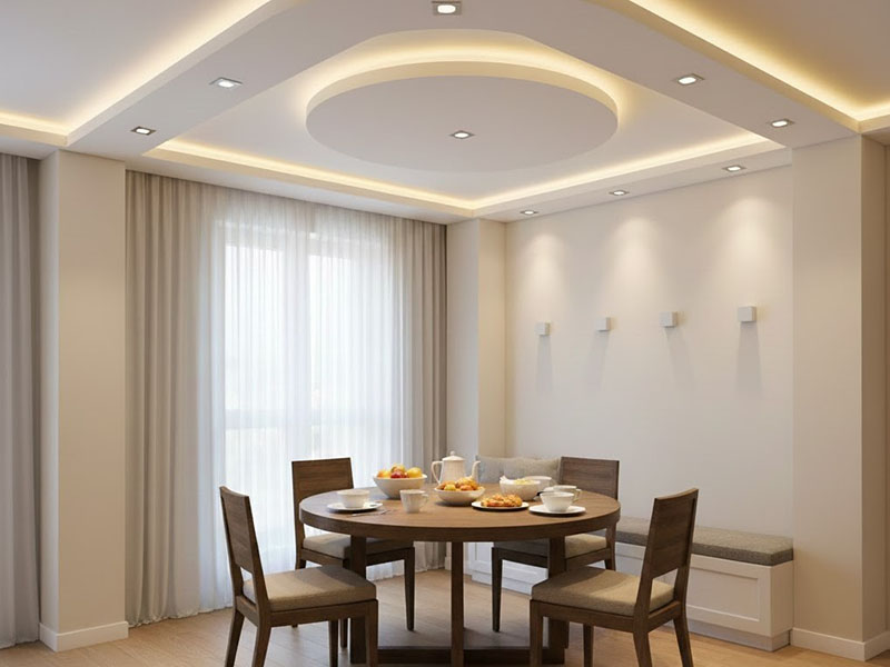 Breakfast Room Recessed Lighting For Gentle, Ambient Brightness