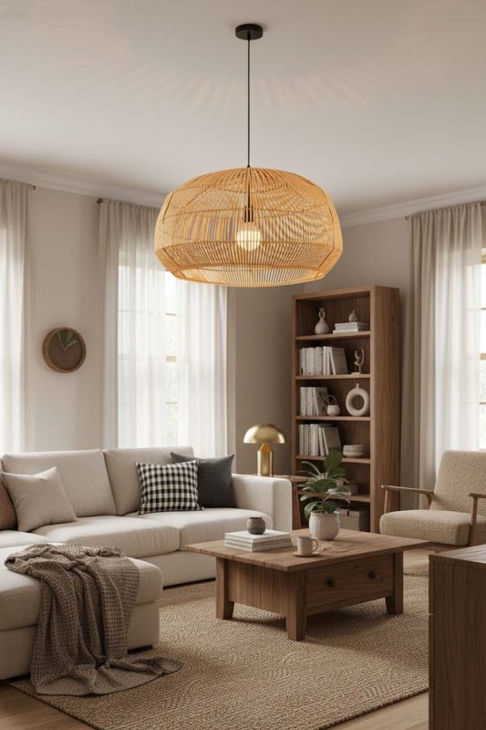 Cozy Bamboo Cage Pendant Light A - Hygge Vibes
