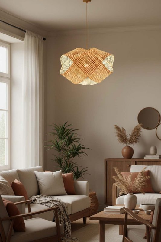 Cozy Bamboo Cloud Chandelier - Soft & Relaxing