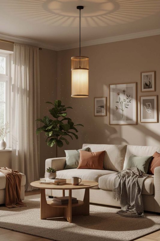 Cozy Bamboo Cylinder Pendant Light - Peaceful Living