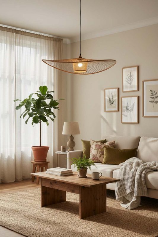 Cozy Bamboo Wave Pendant Light - Soft & Relaxing