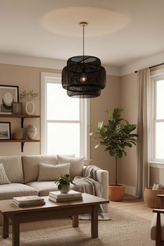 Cozy Black Bamboo Sinnerlig Pendant Lamp - Peaceful Living
