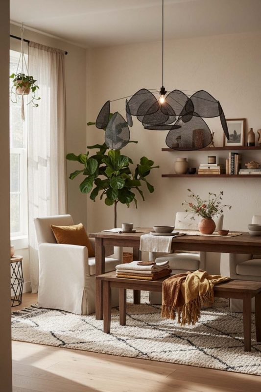 Cozy Black Rattan Petal Ceiling Light - Comfort First