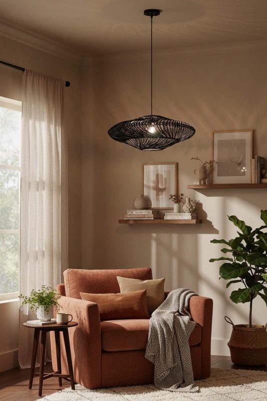 Cozy Black Ufo Shades Rattan Lamp - Comfort First
