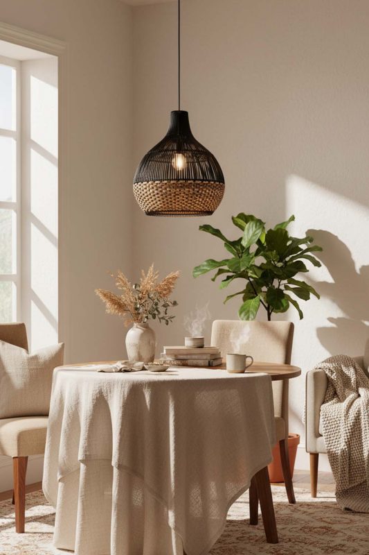 Cozy Bottom Tan Brown Rattan Light Black Body - Comfort First