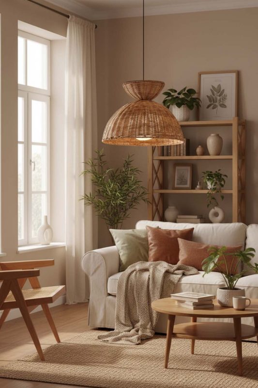 Cozy Hourglass Rattan Pendant Light - Peaceful Living