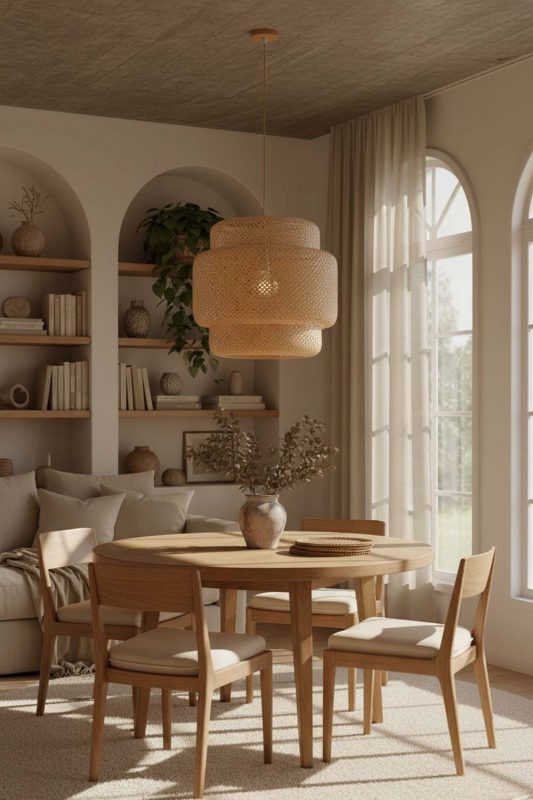 Cozy Natural Bamboo Sinnerlig Pendant Lamp - Warm & Inviting