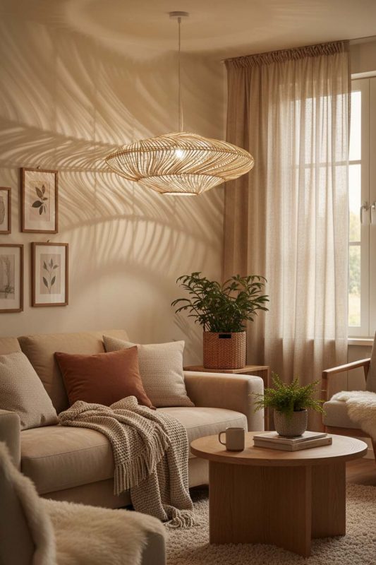 Cozy Natural Ufo Shades Rattan Lamp - Hygge Vibes