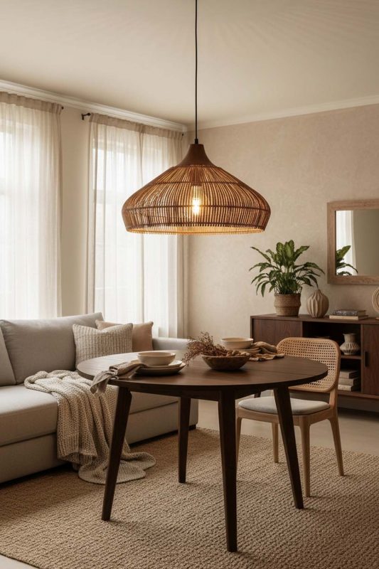 Cozy Open Rattan Pendant Light - Soft & Relaxing