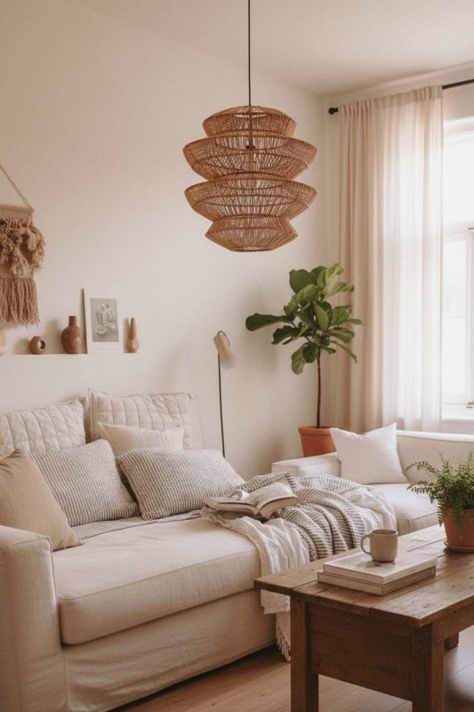 Cozy Rattan Accordion Pendant Light - Comfort First