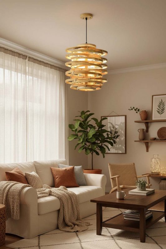 Cozy Rattan Beehive Pendant Light - Peaceful Living