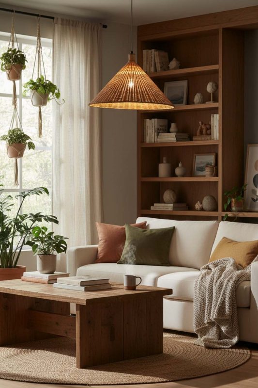 Cozy Rattan Cone Pendant Light - Warm & Inviting