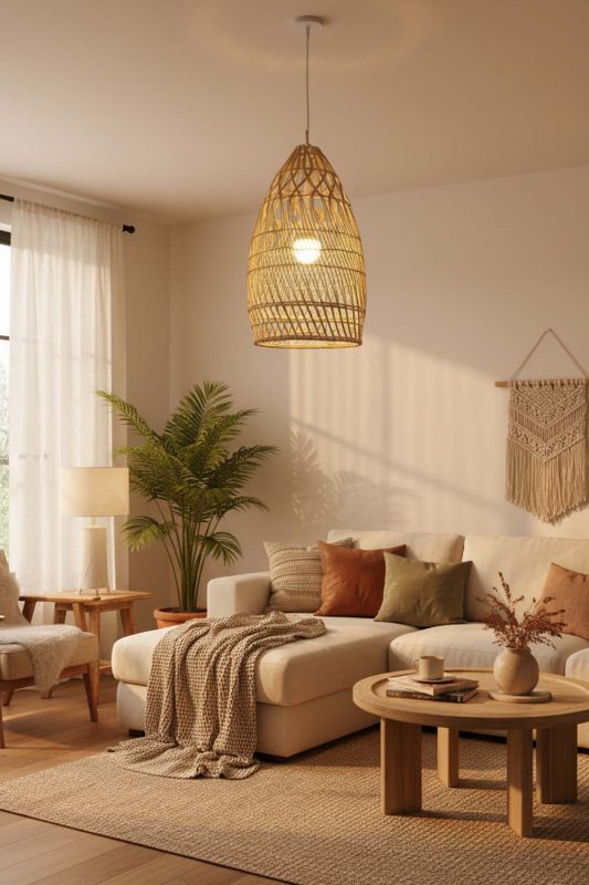 Cozy Rattan Egg-shaped Pendant Light - Warm & Inviting