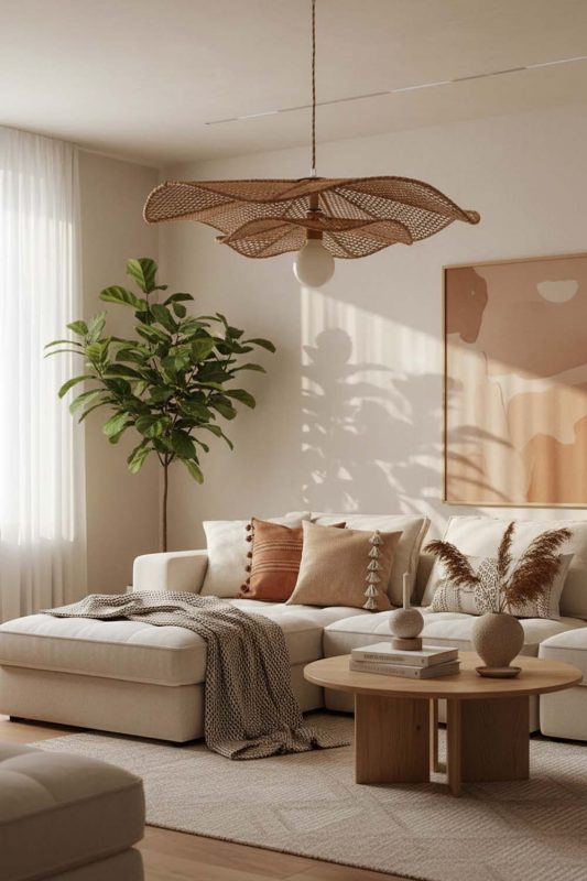 Cozy Rattan Lotus Pendant Light - Hygge Vibes