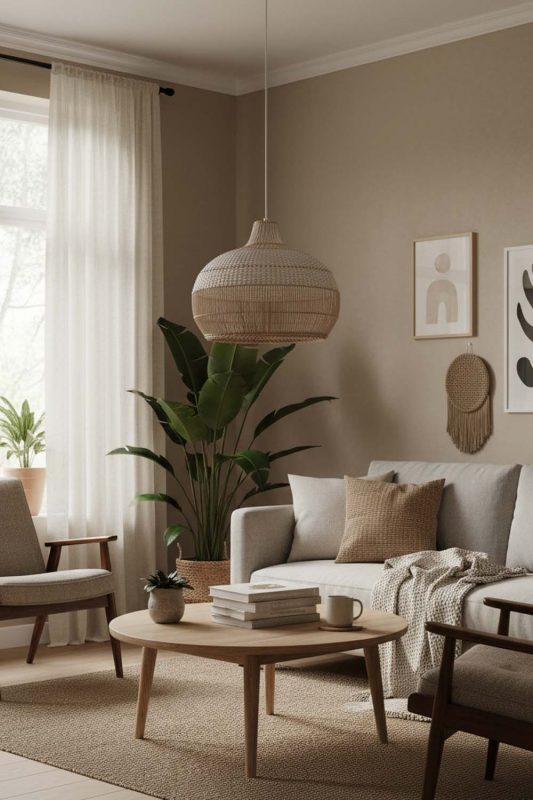 Cozy White Wicker Pendant Light - Hygge Vibes
