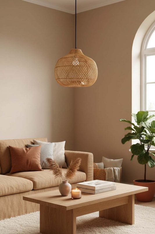 Cozy Wicker Swag Lamp - Warm & Inviting