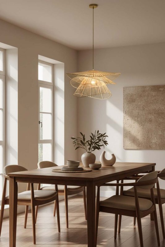 Dining Room Bamboo 3 Tier Pendant Light - Intimate & Stylish