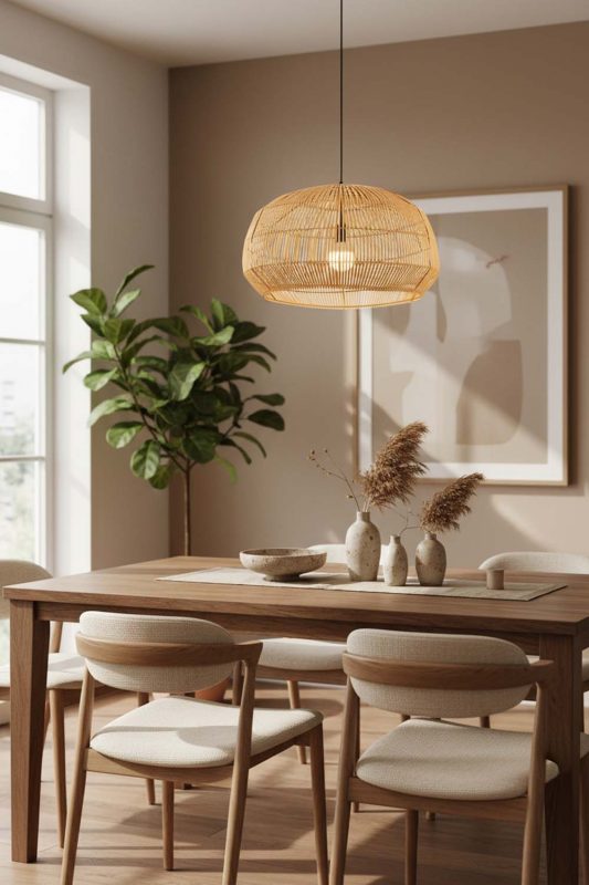 Dining Room Bamboo Cage Pendant Light A - Intimate & Stylish