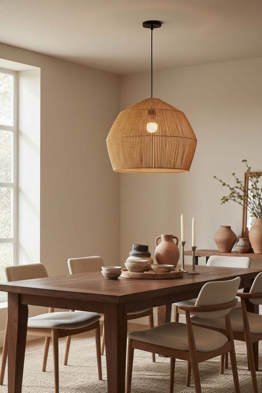 Dining Room Bamboo Cage Pendant Light B - Perfect Gathering Space