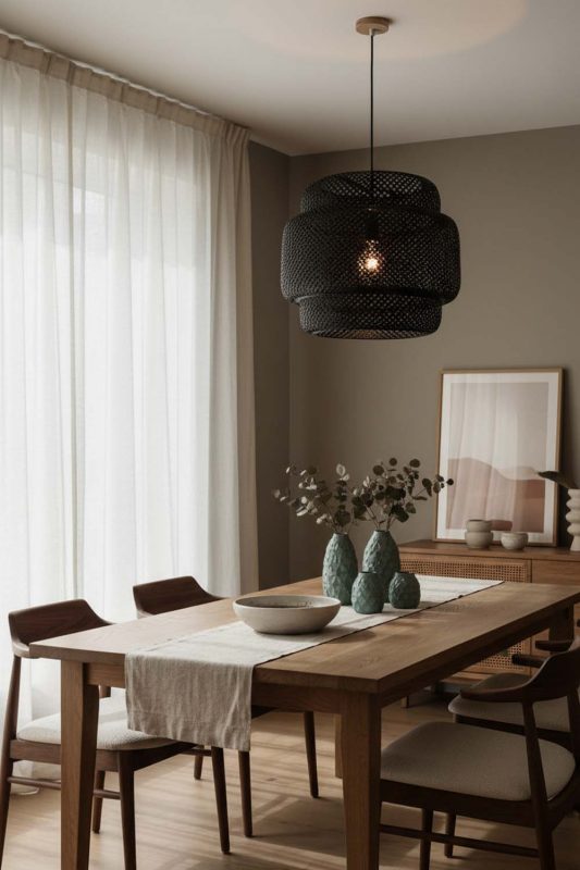 Dining Room Black Bamboo Sinnerlig Pendant Lamp - Perfect Gathering Space