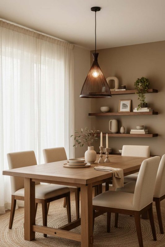 Dining Room Black Bamboo Tapered Pendant Light - Cozy Dinner Vibes