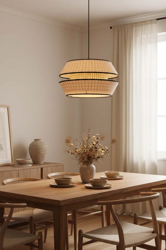 Dining Room Double Shade Pendant Light - Cozy Dinner Vibes
