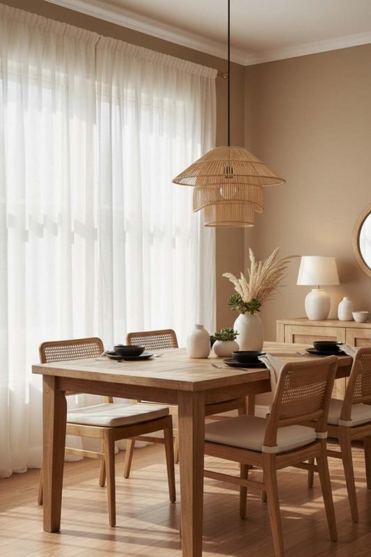 Dining Room Pagoda Shape Bamboo Pendant Light - Cozy Dinner Vibes