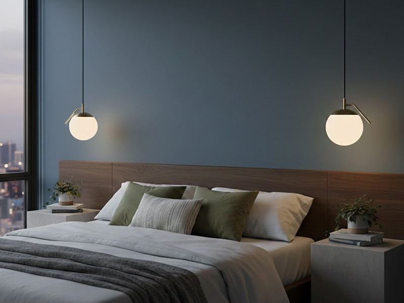 Dual Bedside Pendant Lights