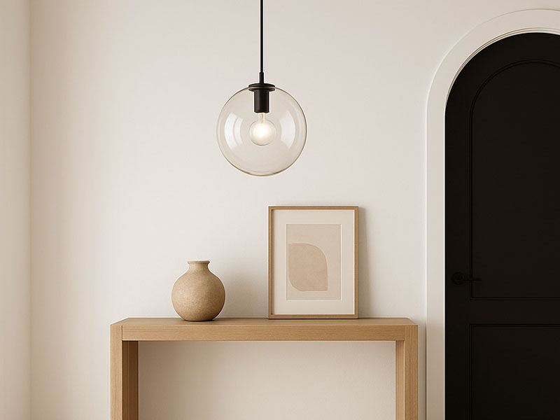 Entryway Glass Globe Pendant Light