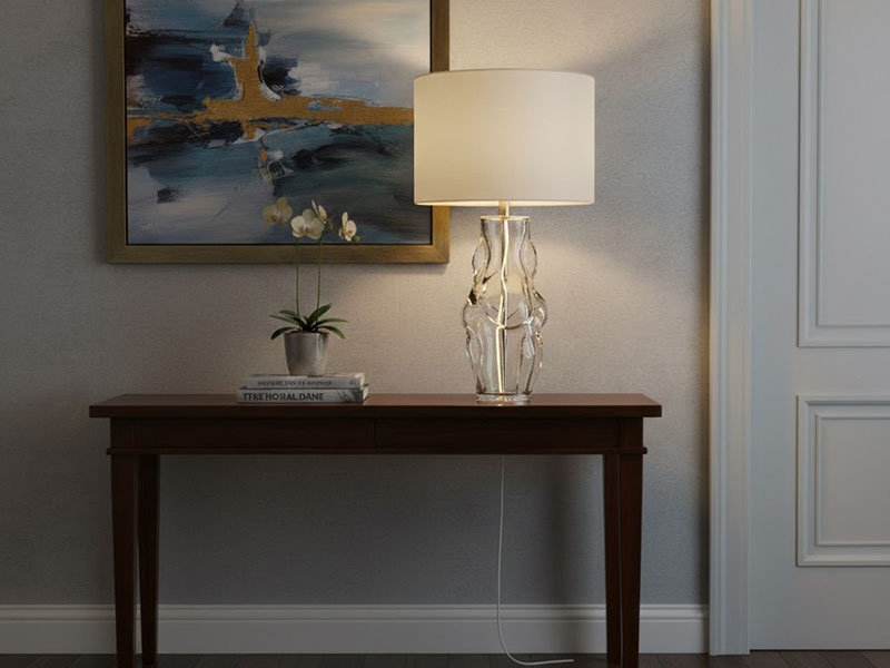 Entryway Glass Table Lamp