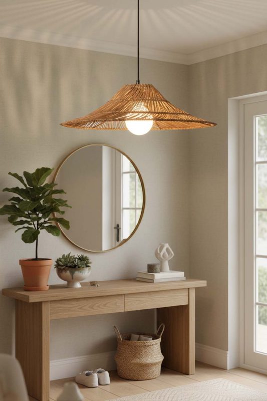 Entryway Loft Rattan Pendant Light - Clean & Elegant