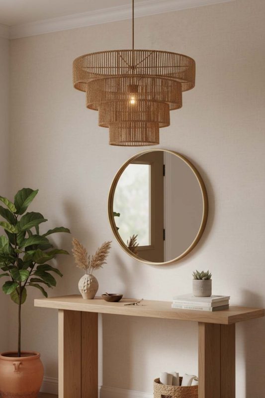 Entryway Paper Rope Pendant Light C - Clean & Elegant