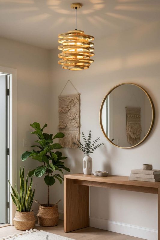 Entryway Rattan Beehive Pendant Light - Stylish & Inviting
