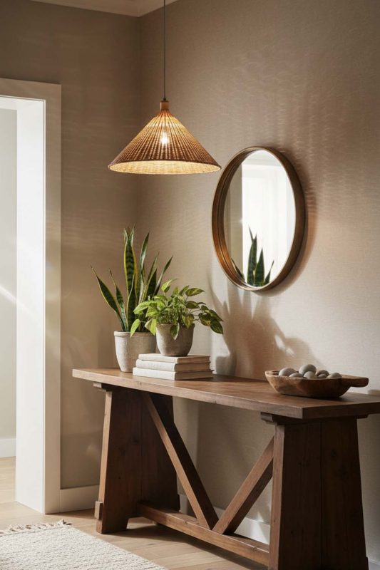 Entryway Rattan Cone Pendant Light - Bright & Open Feel