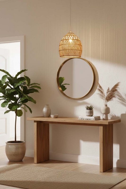 Entryway Rattan Tapered Pendant Light - Welcoming First Impression