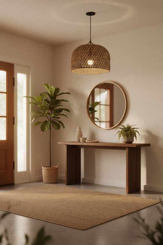 Entryway Vintage Hemp Rope Pendant Light - Clean & Elegant