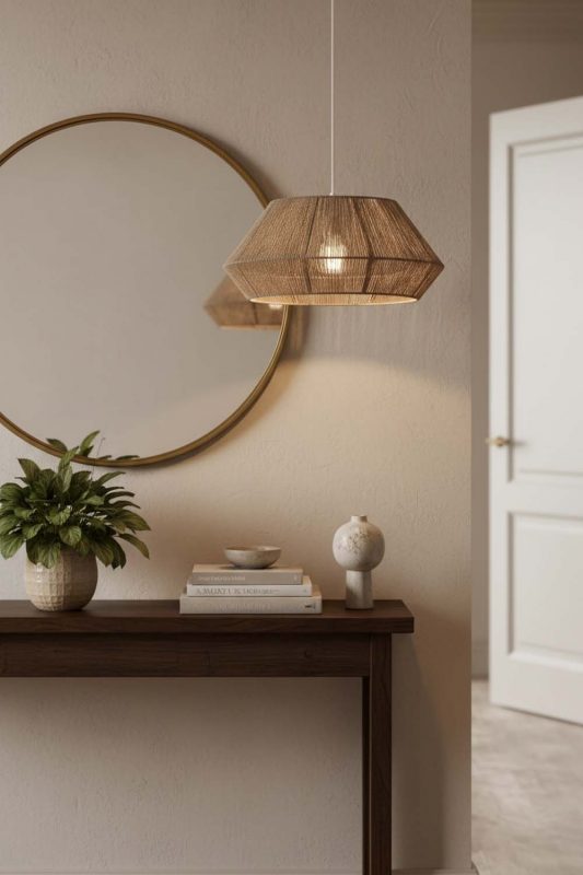 Entryway Vintage Jute Rope Pendant Light - Welcoming First Impression