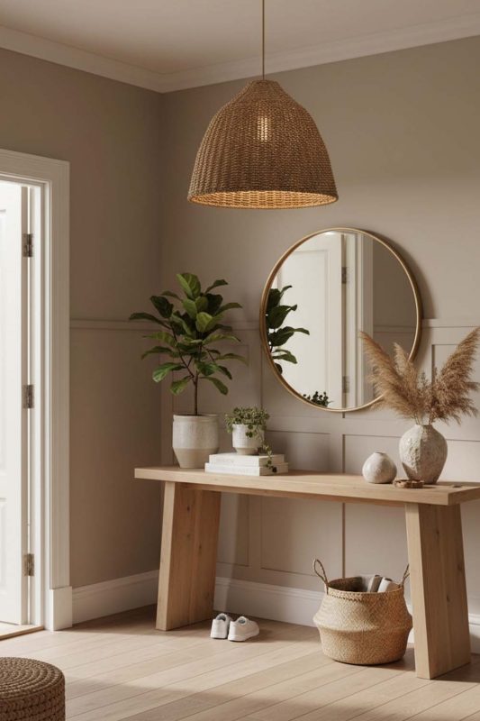 Entryway Wicker Bell Pendant Light - Clean & Elegant