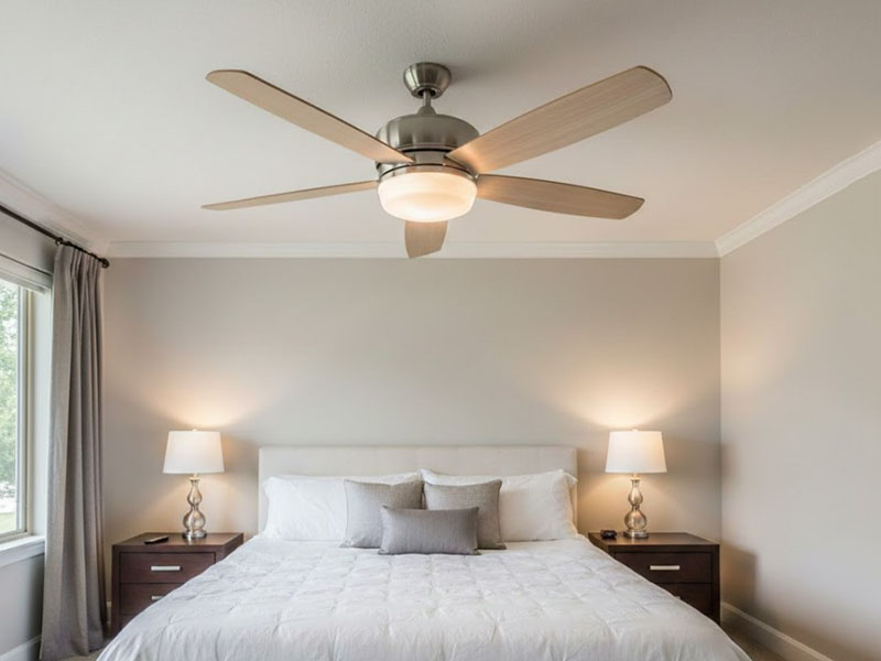 Guest Bedroom Ceiling Fan With Integrated Light For Practical Comfort
