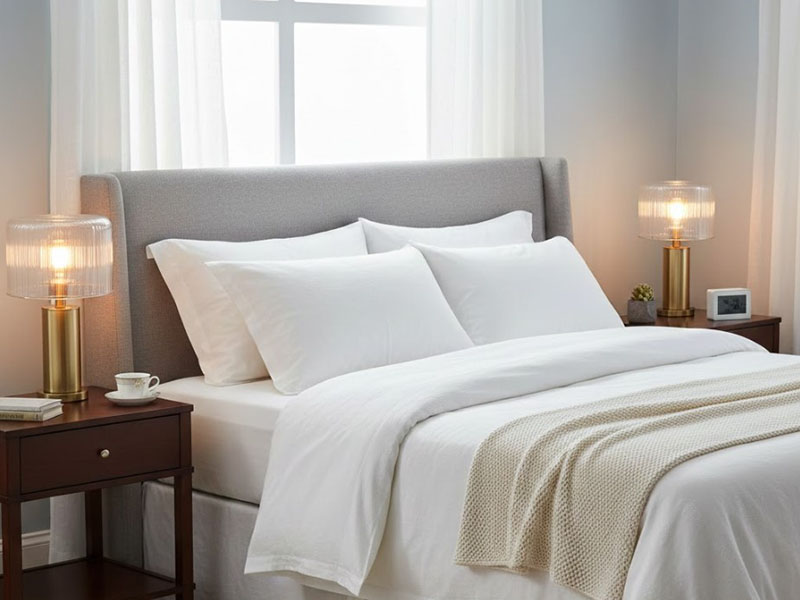 Guest Bedroom Glass Shade Bedside Lamps